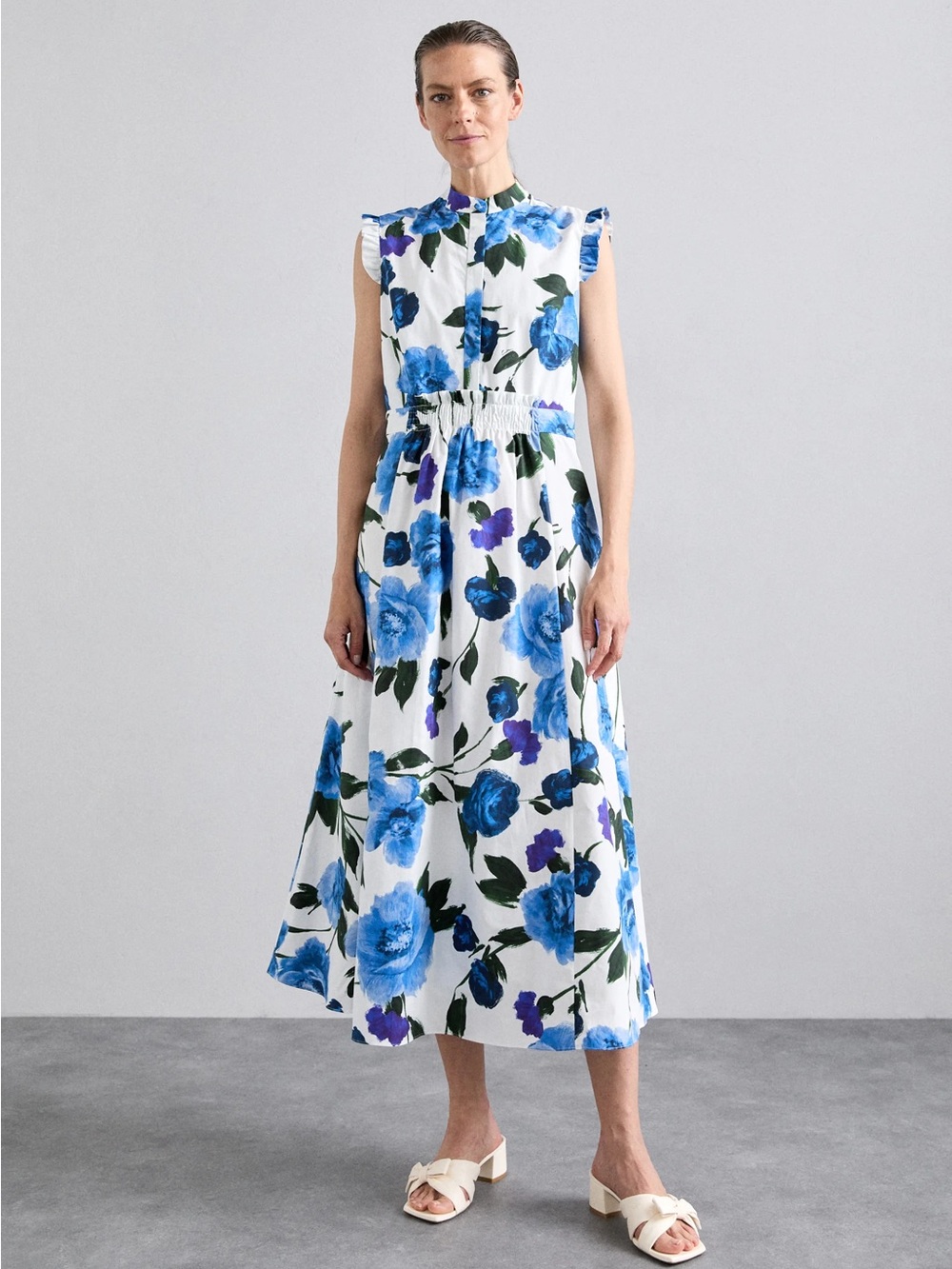 Erdem Floral cotton poplin midi dress NWT